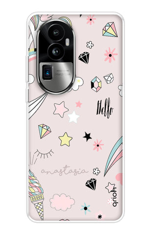 Unicorn Doodle Oppo Reno10 Pro Plus 5G Back Cover