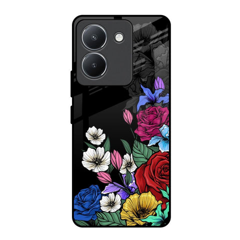 Rose Flower Bunch Art Vivo Y36 Glass Back Cover Online