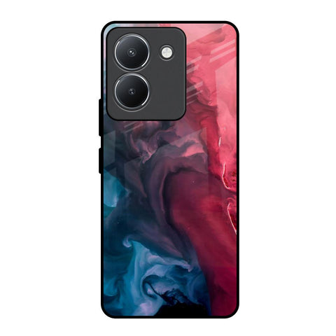 Blue & Red Smoke Vivo Y36 Glass Back Cover Online