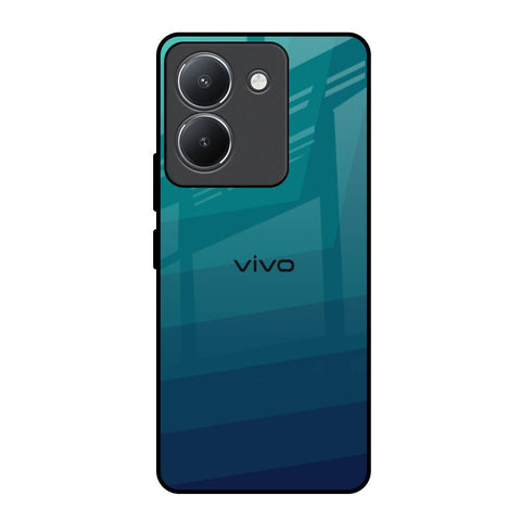 Green Triangle Pattern Vivo Y36 Glass Back Cover Online