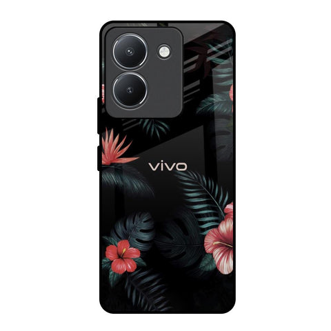 Tropical Art Flower Vivo Y36 Glass Back Cover Online