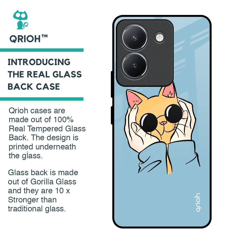 Adorable Cute Kitty Glass Case For Vivo Y36