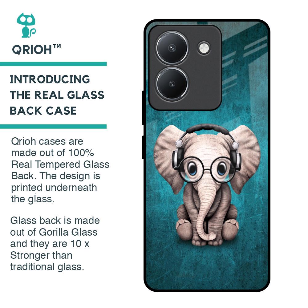 Adorable Baby Elephant Glass Case For Vivo Y36