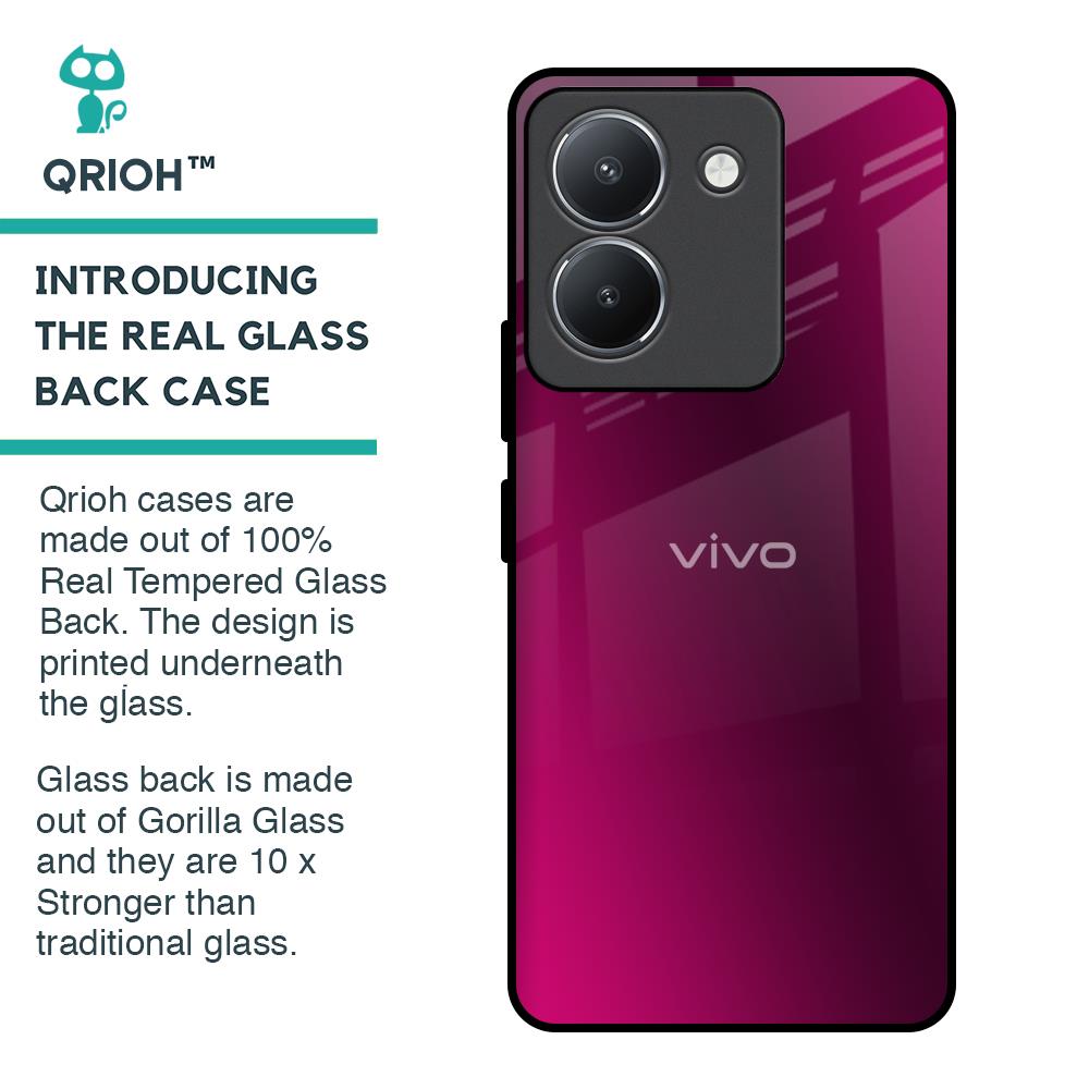 Pink Burst Glass Case for Vivo Y36