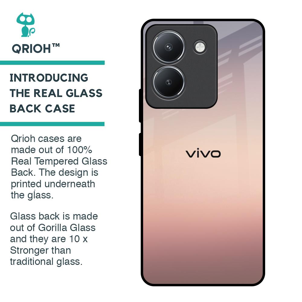 Golden Mauve Glass Case for Vivo Y36