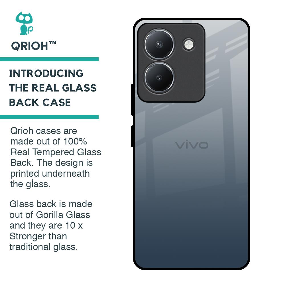 Smokey Grey Color Glass Case For Vivo Y36