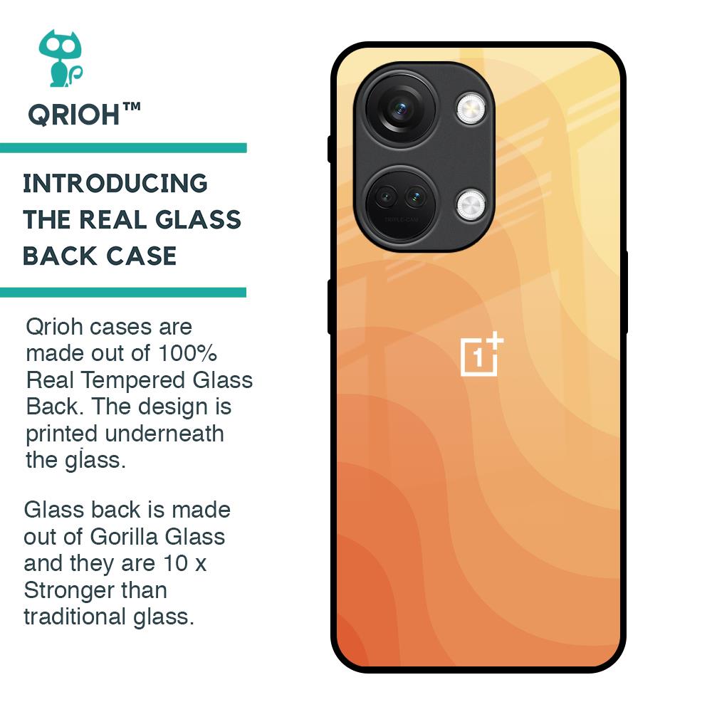 Orange Curve Pattern Glass Case for OnePlus Nord 3 5G