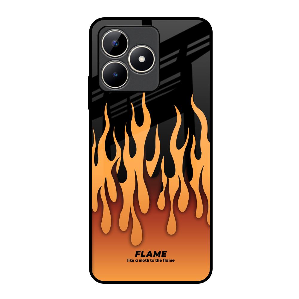 Fire Flame Realme C53 Glass Back Cover Online