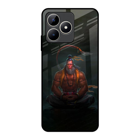 Lord Hanuman Animated Realme C53 Glass Back Cover Online