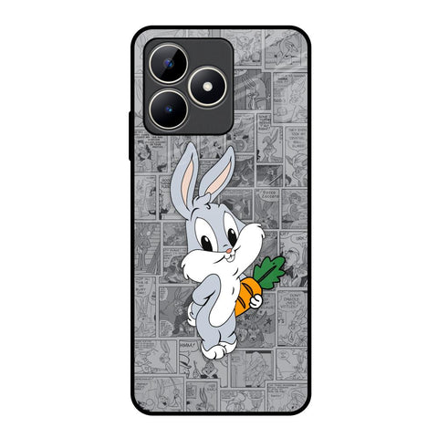 Cute Baby Bunny Realme C53 Glass Back Cover Online