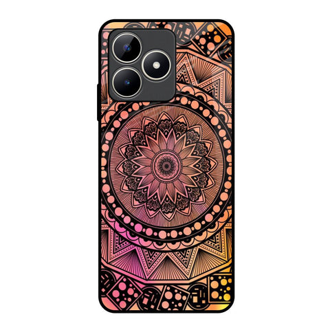 Floral Mandala Realme C53 Glass Back Cover Online