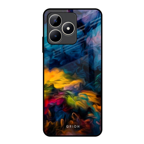 Multicolor Oil Painting Realme C53 Glass Back Cover Online