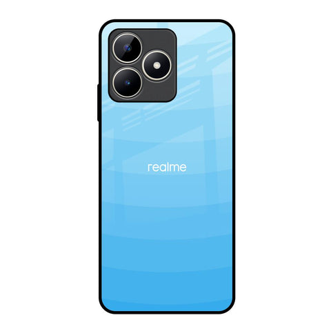 Wavy Blue Pattern Realme C53 Glass Back Cover Online