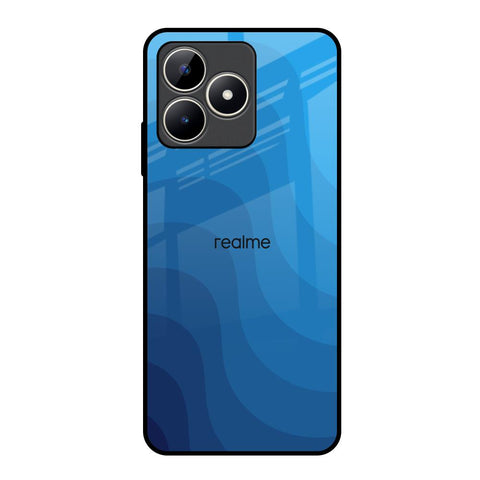 Blue Wave Abstract Realme C53 Glass Back Cover Online