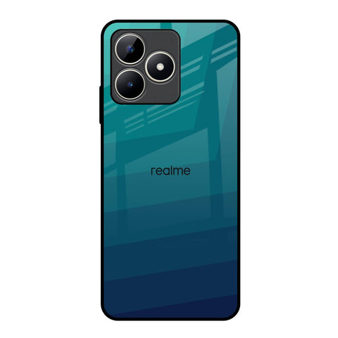 Green Triangle Pattern Realme C53 Glass Back Cover Online