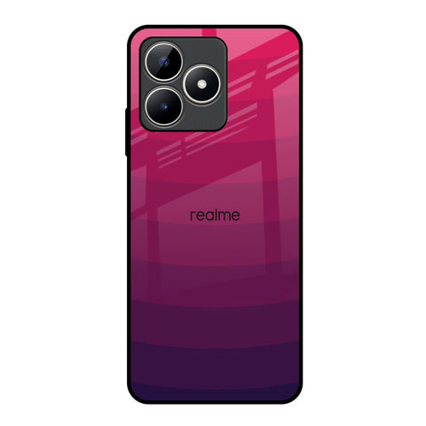 Wavy Pink Pattern Realme C53 Glass Back Cover Online