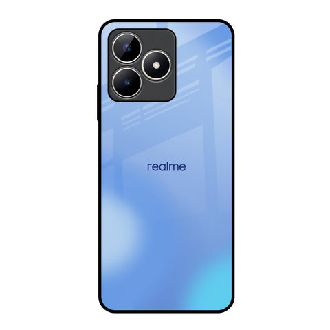 Vibrant Blue Texture Realme C53 Glass Back Cover Online