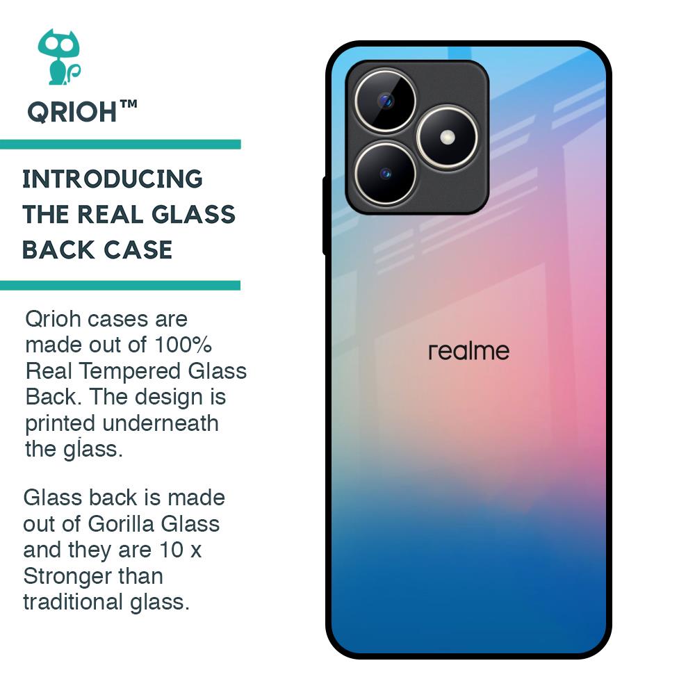 Blue & Pink Ombre Glass case for Realme C53