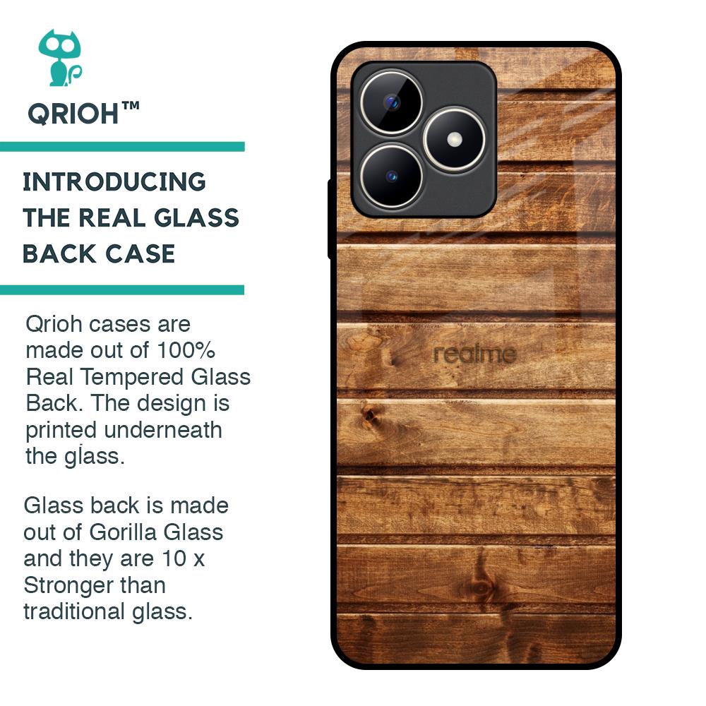 Wooden Planks Glass Case for Realme C53