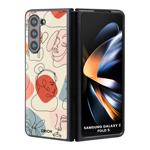 Abstract Faces Samsung Galaxy Z Fold5 5G Glass Back Cover Online