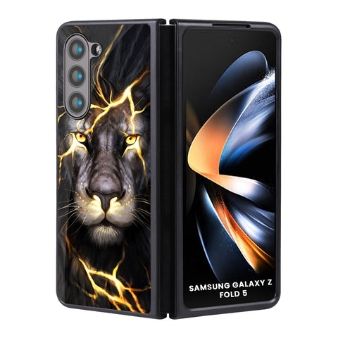 Golden Grey Lion Samsung Galaxy Z Fold5 5G Glass Back Cover Online