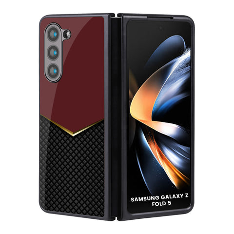 Shining Chevron Red Samsung Galaxy Z Fold5 5G Glass Back Cover Online