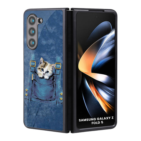 Kitty In Pocket Samsung Galaxy Z Fold5 5G Glass Back Cover Online