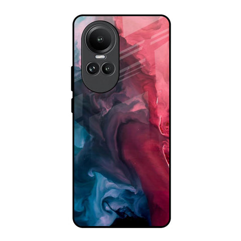Blue & Red Smoke Oppo Reno10 5G Glass Back Cover Online