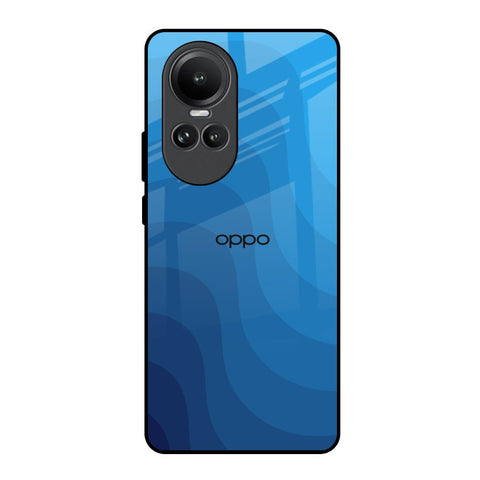 Blue Wave Abstract Oppo Reno10 5G Glass Back Cover Online