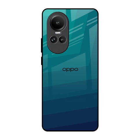 Green Triangle Pattern Oppo Reno10 5G Glass Back Cover Online