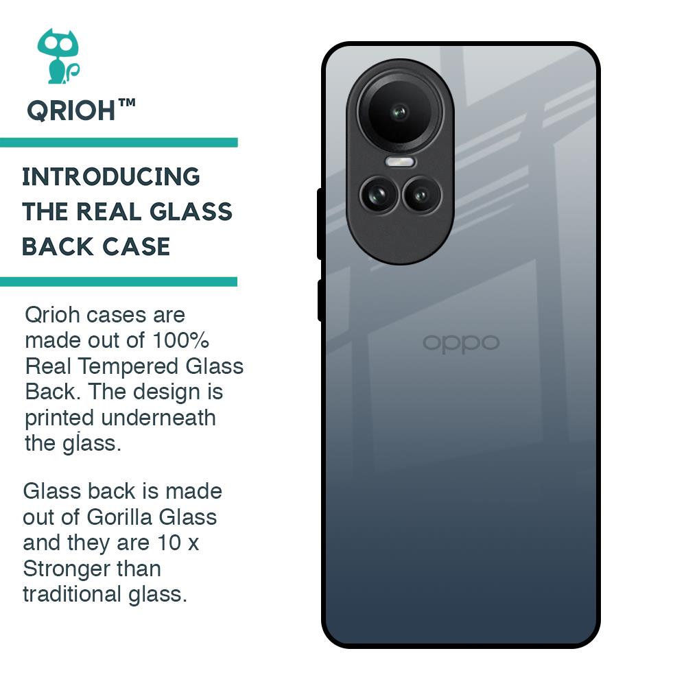 Smokey Grey Color Glass Case For Oppo Reno10 5G