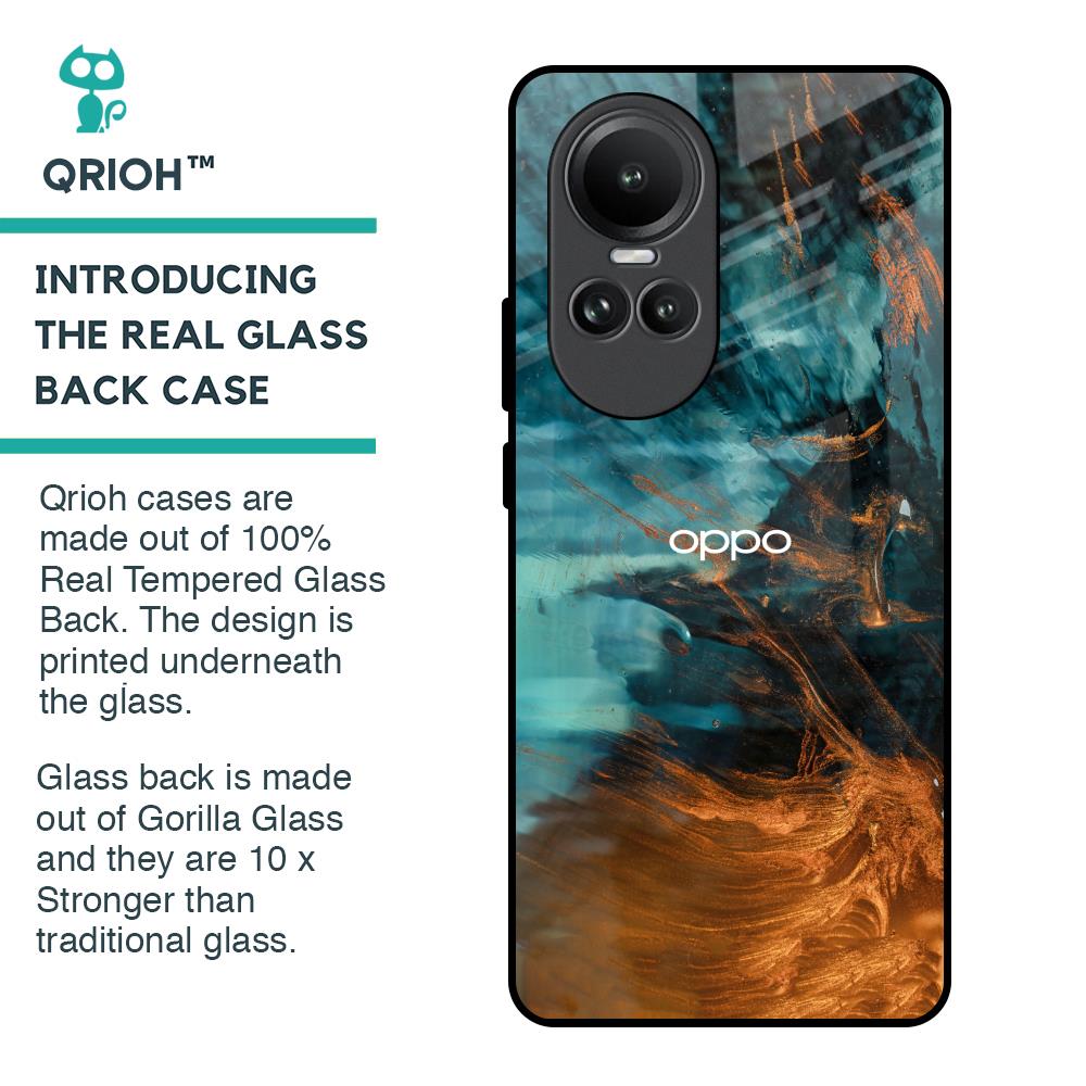 Golden Splash Glass Case for Oppo Reno10 5G