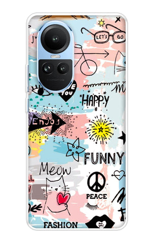 Happy Doodle Oppo Reno10 5G Back Cover