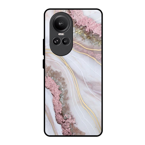 Pink & Gold Gllitter Marble Oppo Reno10 Pro 5G Glass Back Cover Online