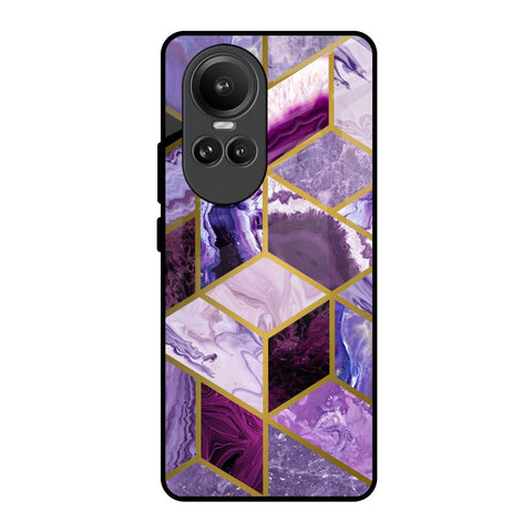 Purple Rhombus Marble Oppo Reno10 Pro 5G Glass Back Cover Online