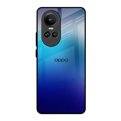 Blue Rhombus Pattern Oppo Reno10 Pro 5G Glass Back Cover Online
