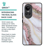 Pink & Gold Gllitter Marble Glass Case for Oppo Reno10 Pro 5G