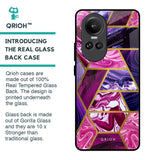 Electroplated Geometric Marble Glass Case for Oppo Reno10 Pro 5G
