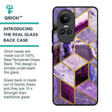 Purple Rhombus Marble Glass Case for Oppo Reno10 Pro 5G