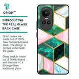 Seamless Green Marble Glass Case for Oppo Reno10 Pro 5G