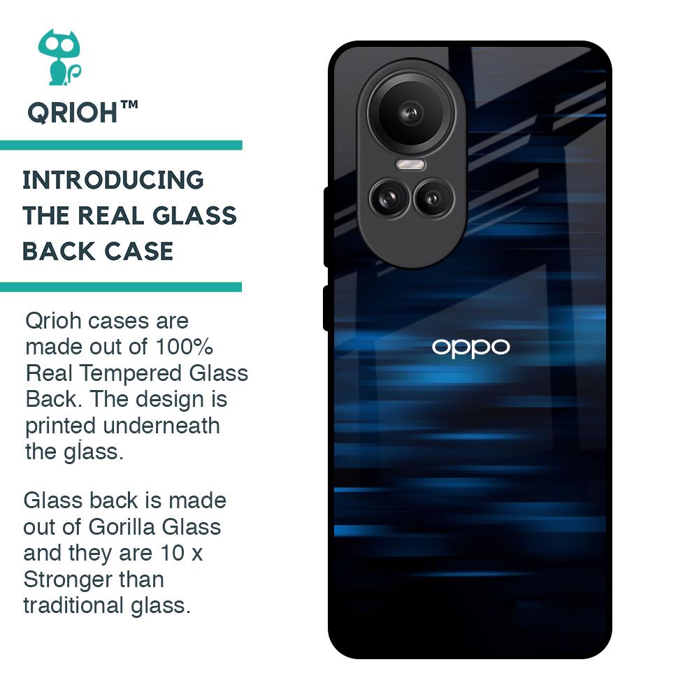 Blue Rough Abstract Glass Case for Oppo Reno10 Pro 5G