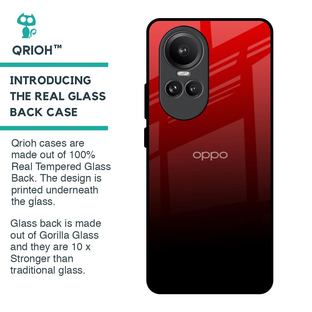 Maroon Faded Glass Case for Oppo Reno10 Pro 5G