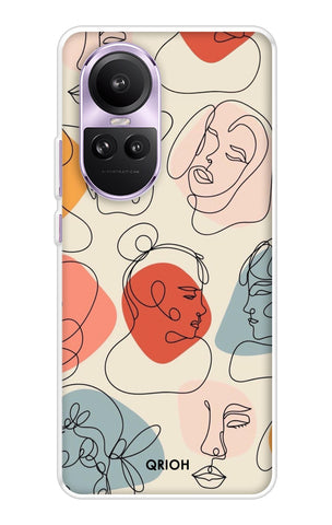 Abstract Faces Oppo Reno10 Pro 5G Back Cover