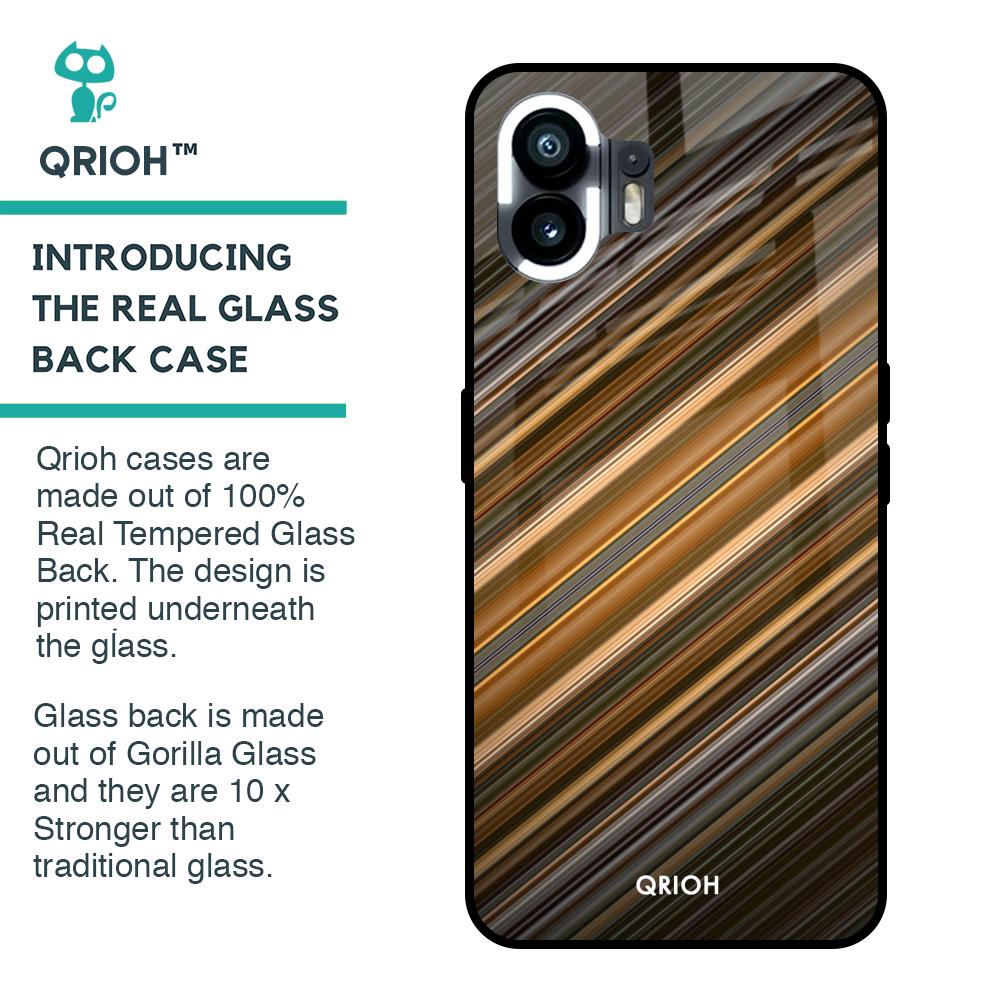 Diagonal Slash Pattern Glass Case for Nothing Phone 2