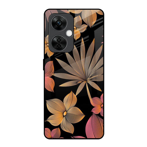 Lines Pattern Flowers OnePlus Nord CE 3 5G Glass Back Cover Online