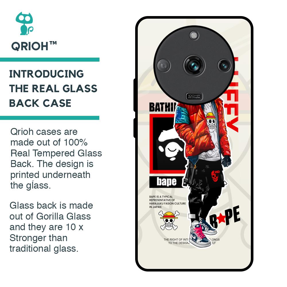 Bape Luffy Glass Case for Realme Narzo 60 5G