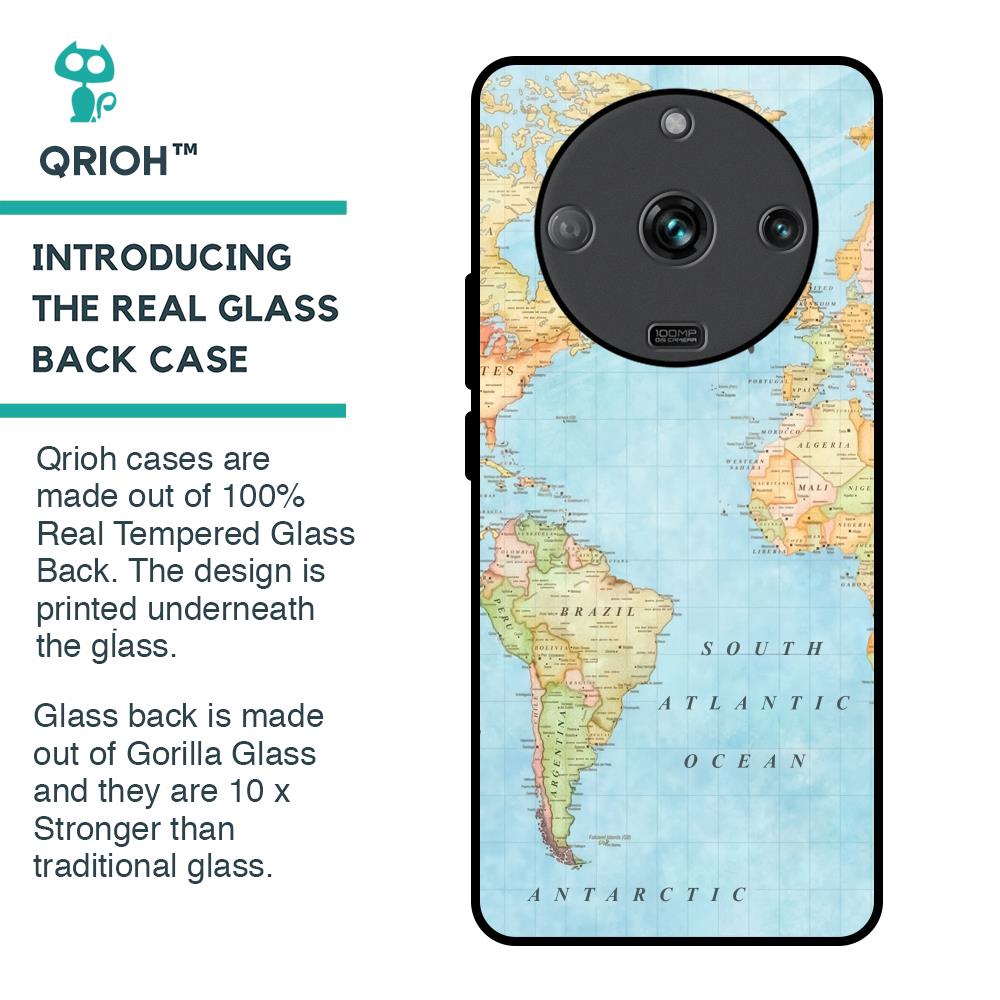 Travel Map Glass Case for Realme Narzo 60 5G
