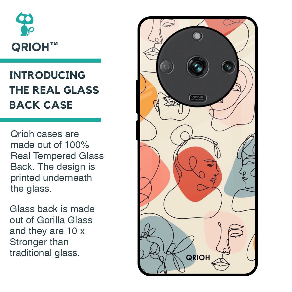 Abstract Faces Glass Case for Realme Narzo 60 5G