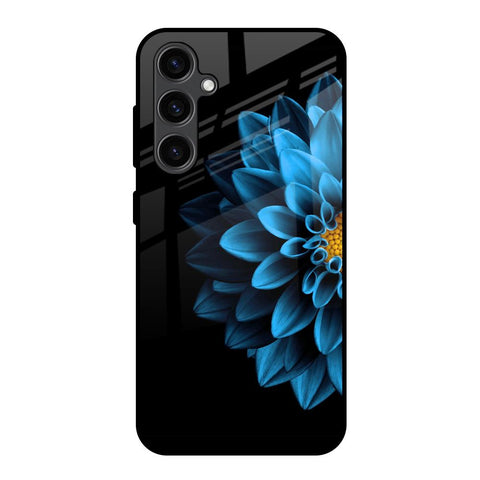 Half Blue Flower Samsung Galaxy S23 FE 5G Glass Back Cover Online
