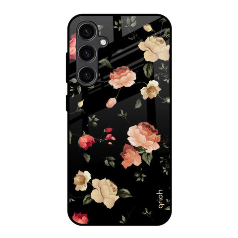 Black Spring Floral Samsung Galaxy S23 FE 5G Glass Back Cover Online